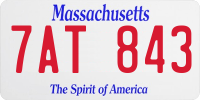 MA license plate 7AT843