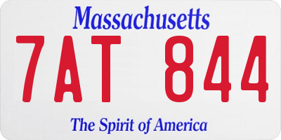 MA license plate 7AT844