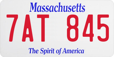 MA license plate 7AT845