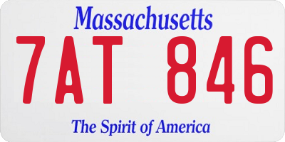 MA license plate 7AT846