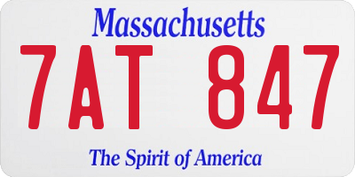 MA license plate 7AT847