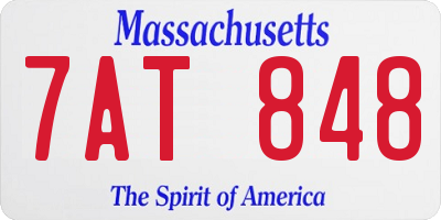 MA license plate 7AT848