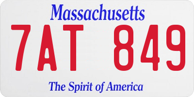 MA license plate 7AT849