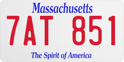MA license plate 7AT851