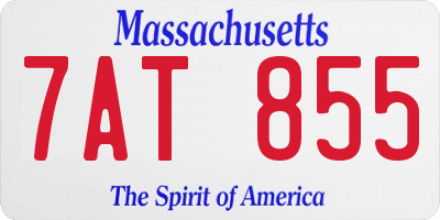 MA license plate 7AT855