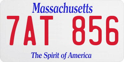 MA license plate 7AT856