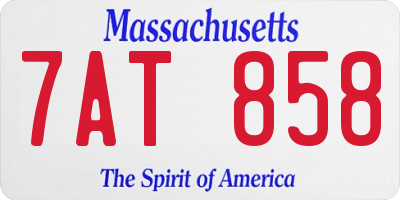 MA license plate 7AT858