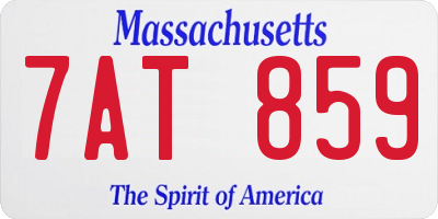 MA license plate 7AT859