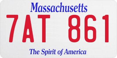 MA license plate 7AT861