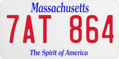 MA license plate 7AT864