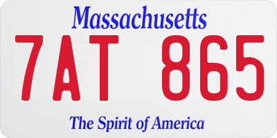 MA license plate 7AT865