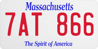 MA license plate 7AT866