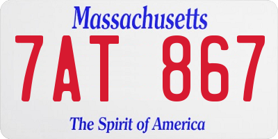 MA license plate 7AT867