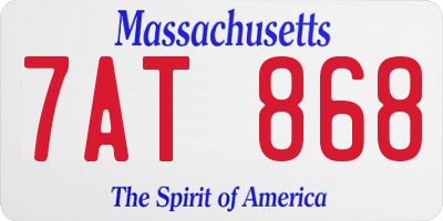 MA license plate 7AT868