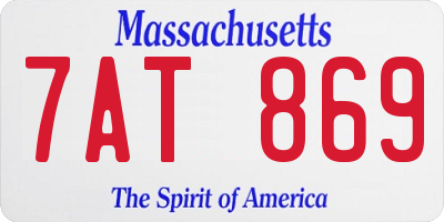 MA license plate 7AT869