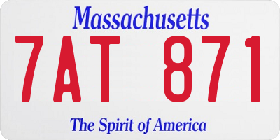 MA license plate 7AT871