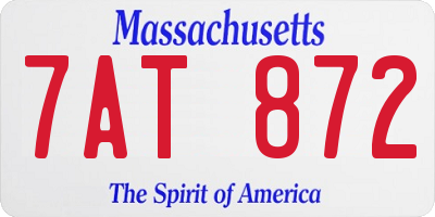 MA license plate 7AT872