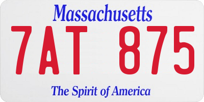 MA license plate 7AT875