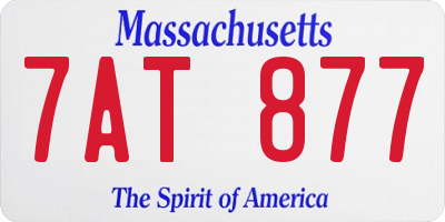MA license plate 7AT877