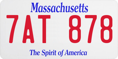 MA license plate 7AT878