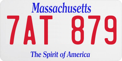 MA license plate 7AT879