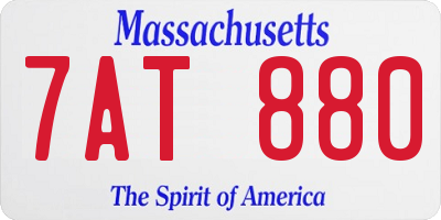 MA license plate 7AT880