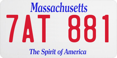 MA license plate 7AT881