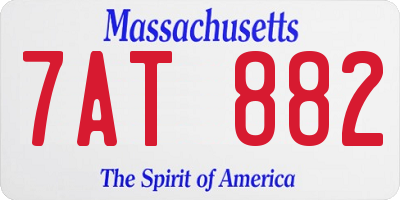 MA license plate 7AT882