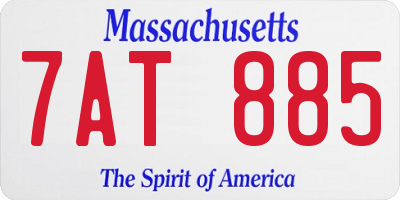 MA license plate 7AT885