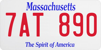 MA license plate 7AT890