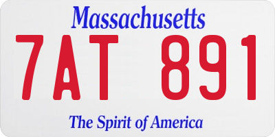 MA license plate 7AT891