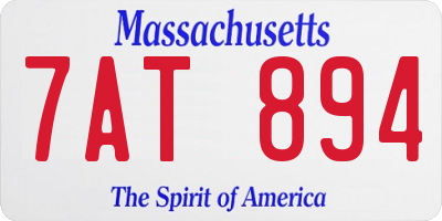 MA license plate 7AT894