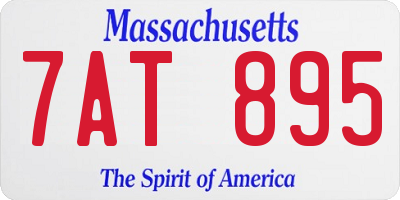MA license plate 7AT895