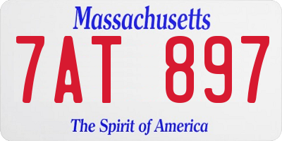 MA license plate 7AT897