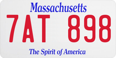 MA license plate 7AT898