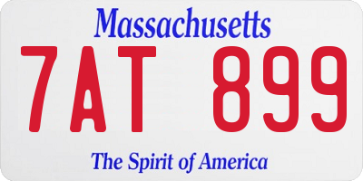 MA license plate 7AT899