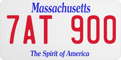 MA license plate 7AT900