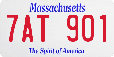 MA license plate 7AT901