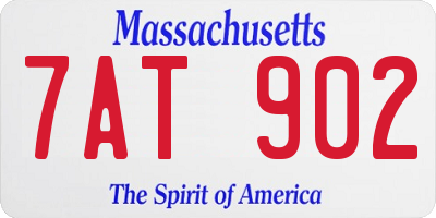 MA license plate 7AT902