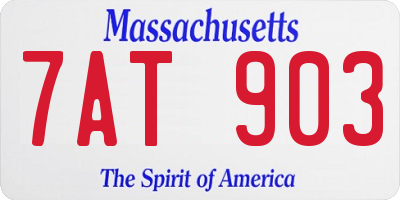 MA license plate 7AT903