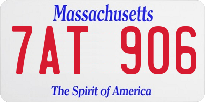 MA license plate 7AT906
