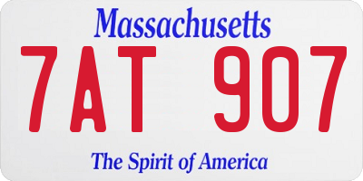 MA license plate 7AT907