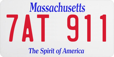MA license plate 7AT911
