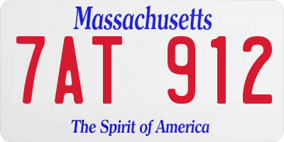 MA license plate 7AT912