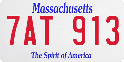 MA license plate 7AT913