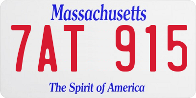MA license plate 7AT915