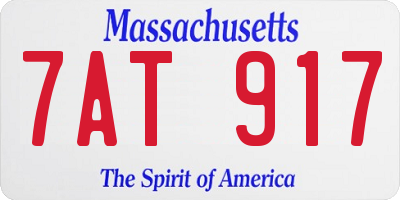 MA license plate 7AT917