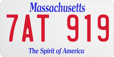 MA license plate 7AT919