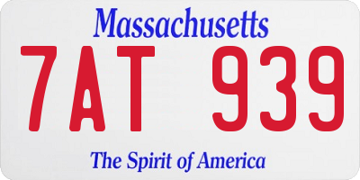 MA license plate 7AT939