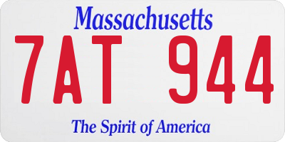 MA license plate 7AT944